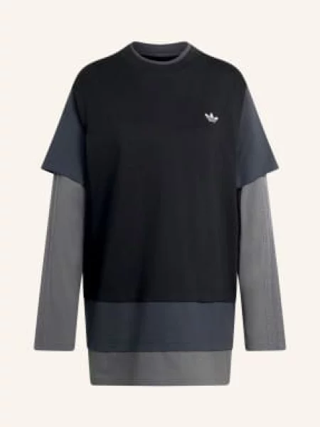 Adidas Originals Koszulka Z Długim Rękawem Loose Layered Long Sleeve schwarz czarna