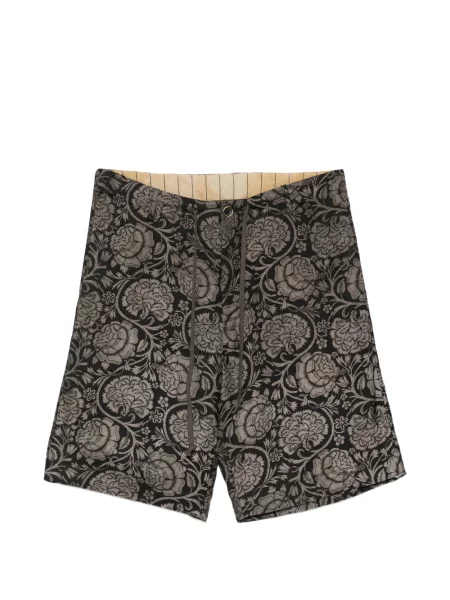 Шорти Uma Wang на цветя с принт с връзки черно