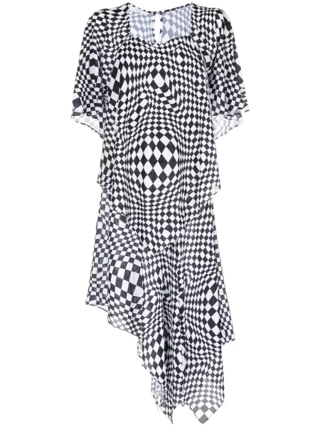 Rochie Pushbutton cu imagine cu imprimeu geometric de costum negru