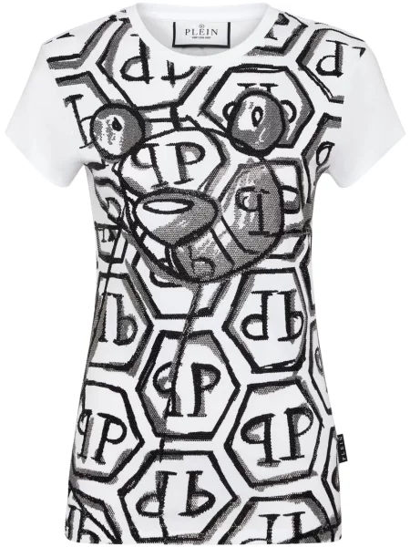 Tricou Philipp Plein teddy alb