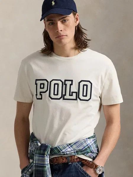Тениска Polo Ralph Lauren с принт бяло