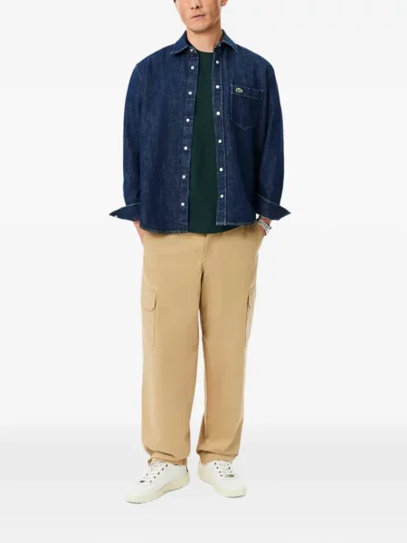 Tricou Lacoste cu broderie verde
