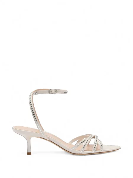 Sandale Stuart Weitzman din satin alb