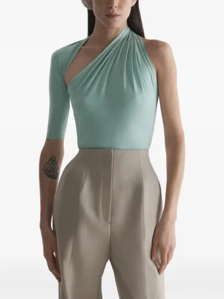 Tricou Mugler drapate albastru