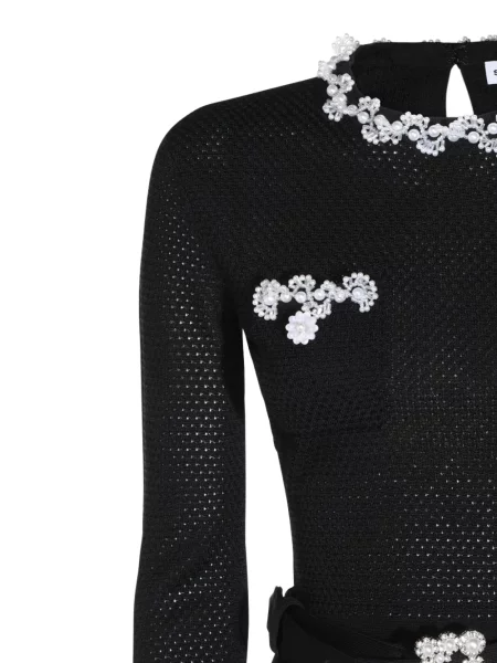 Rochie midi Self-portrait cu volane negru
