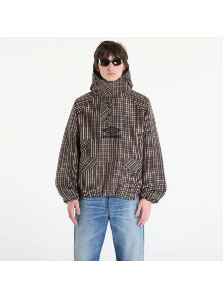Jachetă Umbro by SlamJam Check Smock Anorak Beige/ Dark Brown M bej