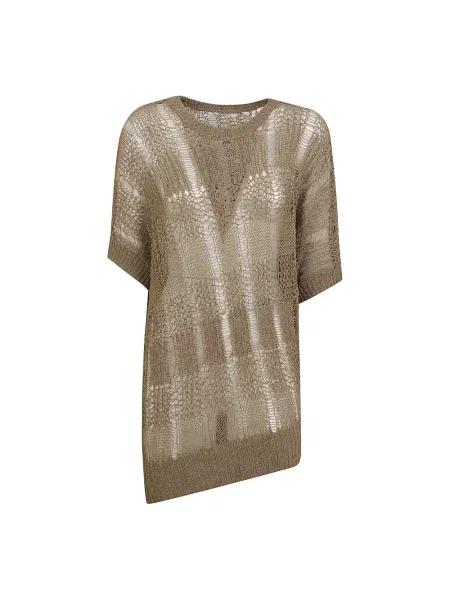 Udrapować sweter Yohji Yamamoto asymetryczny drapowany brązowy