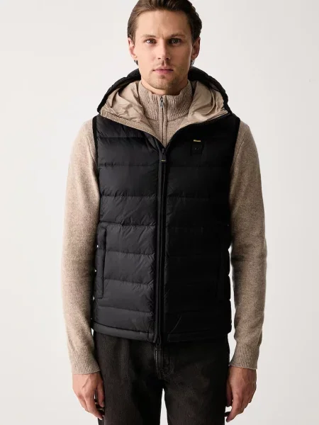 Blauer vestă de puf pentru bărbați negru