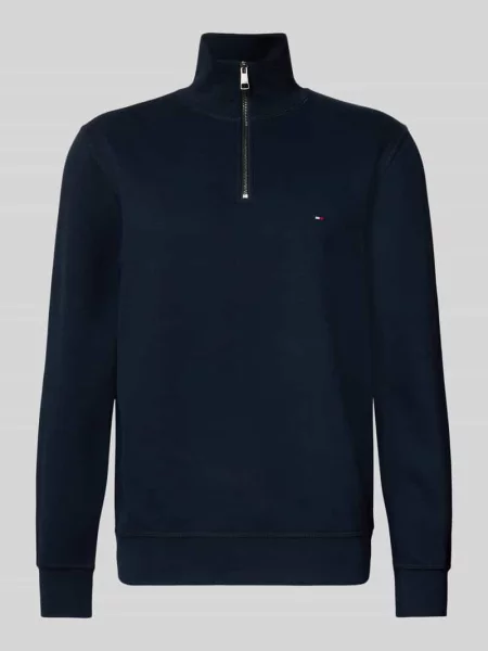 Sweter z mieszanki bawełny Tommy Hilfiger granatowy