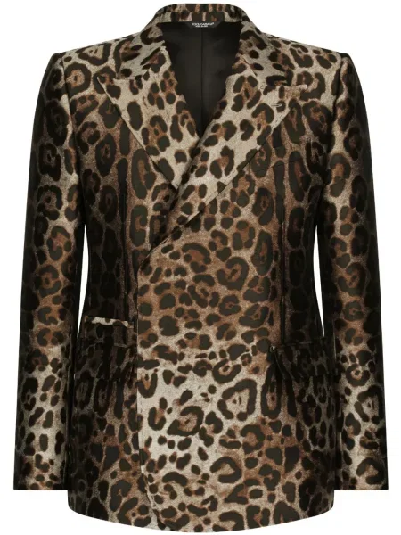 Costum Dolce & Gabbana cu imagine cu model leopard de costum maro