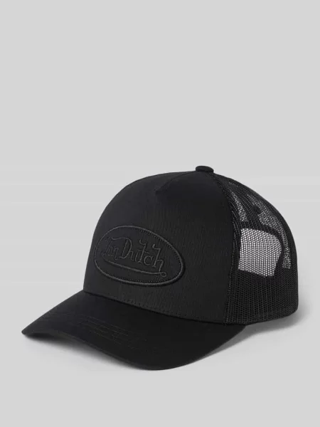 Czapka z daszkiem trucker z wyhaftowanym logo Von Dutch czarna
