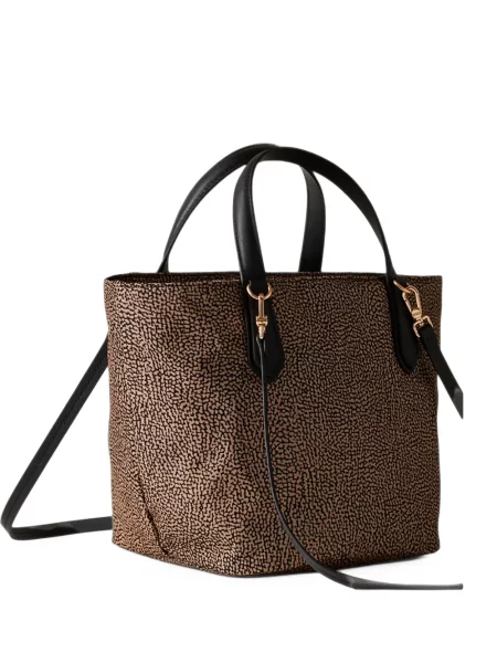 Geantă shopper Borbonese din piele cu imagine