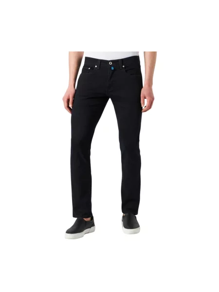 Jeansy o kroju slim fit z dużym dodatkiem streczu model ‘Lyon’ — Futureflex Pierre Cardin czarne
