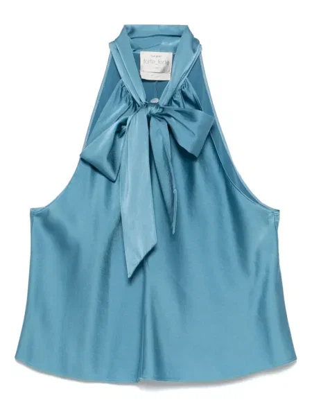 Top Forte_forte din satin albastru