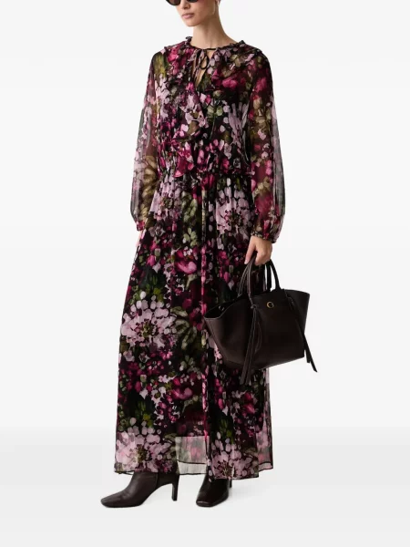 Rochie maxi Lola_casademunt cu model floral cu imagine negru
