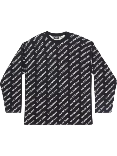 Pulover Balenciaga cu decolteu rotund cu autograf