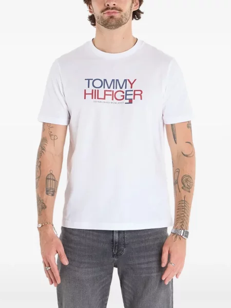 Tricou Tommy Hilfiger cu imagine alb