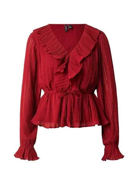 VERO MODA Bluză VMDORA bordeaux roșu