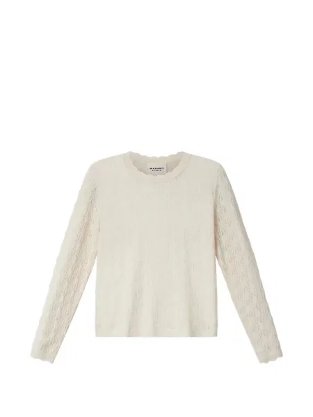 Pulover Marant Etoile ajurat alb