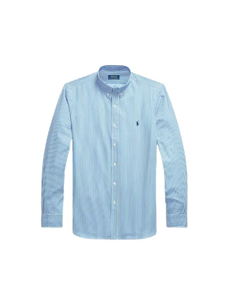 Koszula Polo Ralph Lauren casual z logo popelinowa niebieska