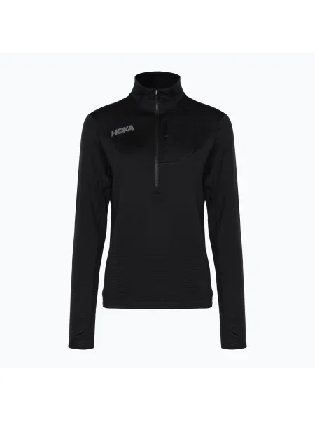 Дамски суитшърт за бягане HOKA Zip black черно