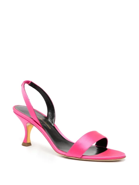 Sandale Rupert Sanderson din satin slingback roz