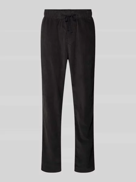 Spodnie sztruksowe o kroju tapered fit z czystej bawełny model ‘ISAAC’ Tommy Jeans czarne