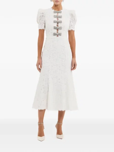 Rochie midi Rebecca Vallance cu funde alb