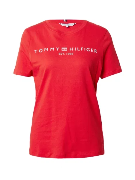 Tommy Hilfiger T-Shirt Logo Πορτοκαλί Regular Fit λευκό