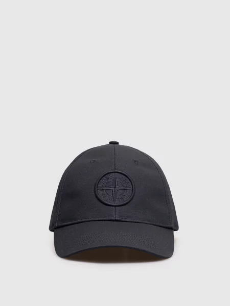 Кепка Stone Island с вышивкой синяя