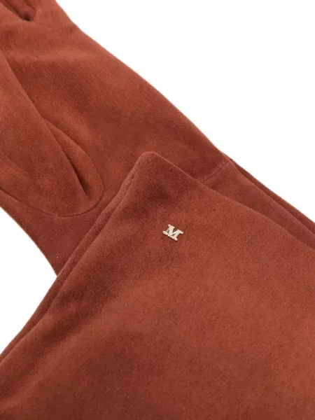 Lung mănuși Max Mara din piele de căprioară maro