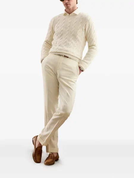 Pulover Ralph Lauren Purple Label din cașmir alb