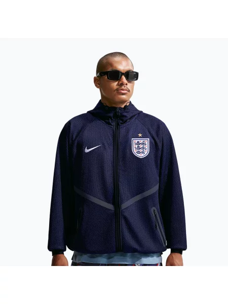 Geacă de fotbal pentru bărbați Nike England Dri-Fit Soccer Anthem obsidian/black/white alb