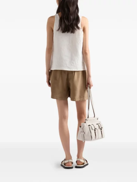 Top Prada cu broderie de in alb