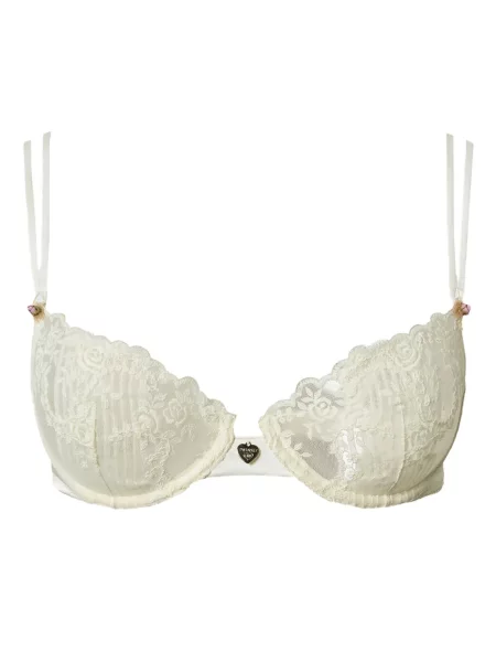 Sutien Twinset cu model floral din dantelă alb