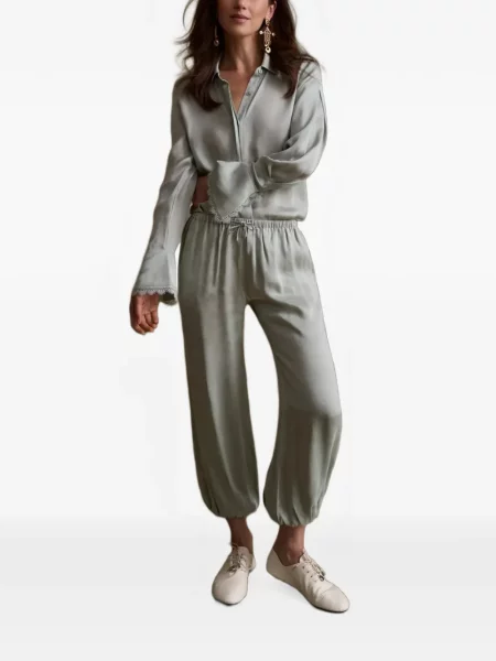 Pantaloni Hevron cu cordon verde