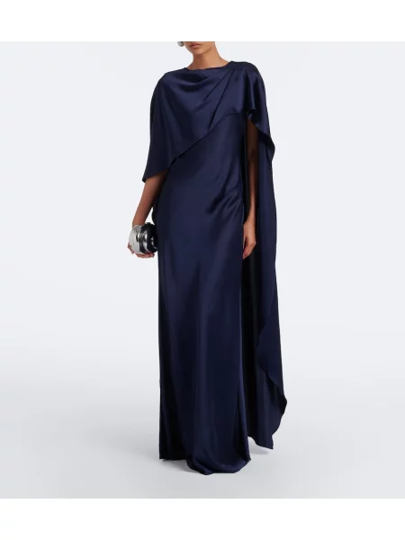 Rochie Simkhai din satin asimetrică albastru