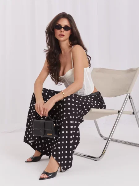 Pantaloni palazzo Italy Moda negru