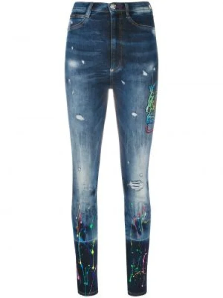 Blugi Philipp Plein cu talie înaltă