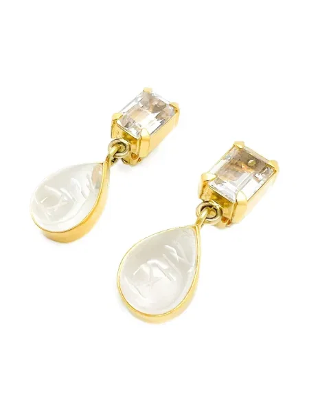 Обеци Jennifer Gibson Jewellery с кристали златисто