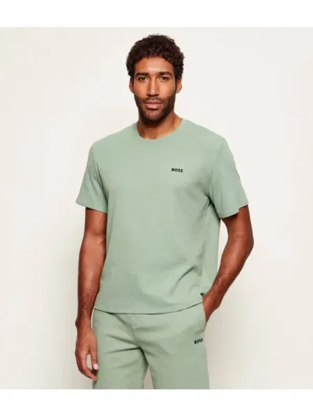 BOSS Tricou Waffle verde