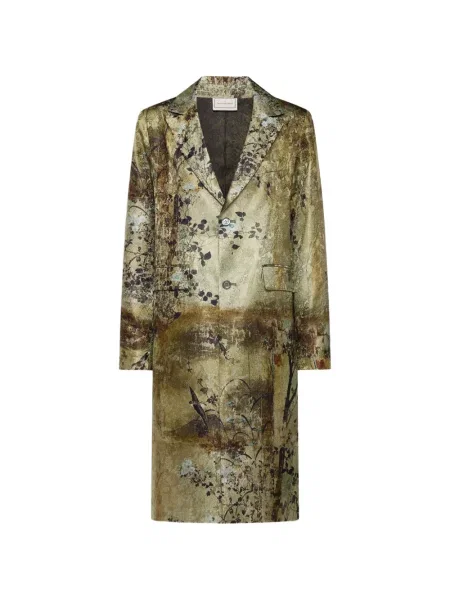 Gulerat palton Pierre-louis Mascia cu model floral cu imagine verde