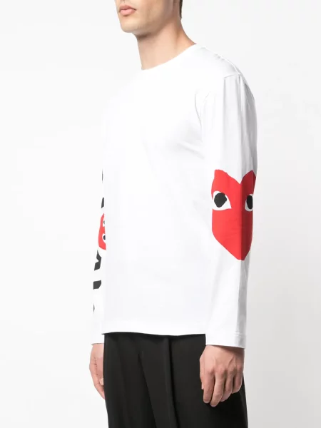 Dlouhé tričko Comme Des Garçons Play bílé