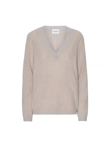 Sweter American Dreams z kaszmiru w paski szary