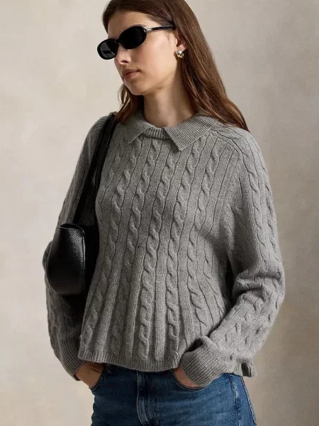 Polo Ralph Lauren pulover pentru femei din lână gri