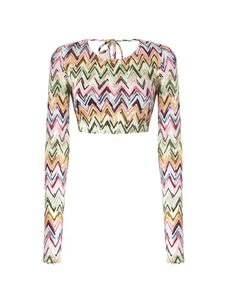 Top Missoni lung alb