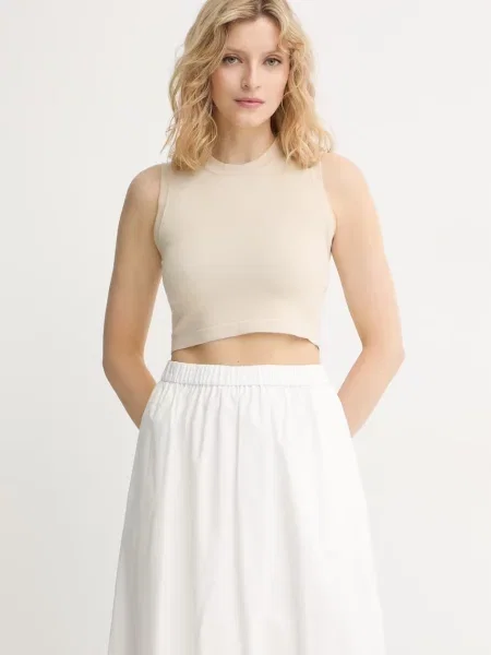 Weekend Max Mara crop top pentru femei cu vâscoză bej
