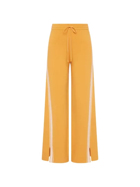 Pantaloni The Upside cu dungi tricotate galben