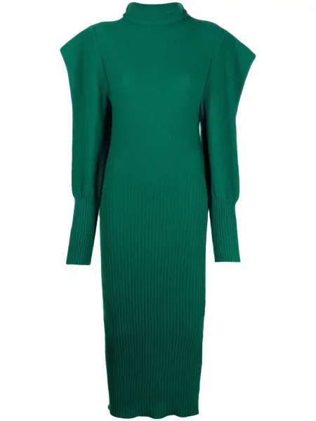 Rochie maxi Philosophy Di Lorenzo Serafini tricotate lungă de costum verde