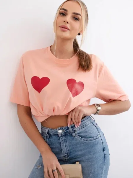 Блуза Marka Niezdefiniowana с принт със сърца